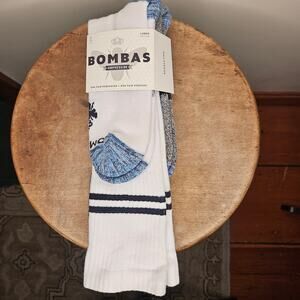 NWT! Bombas Compression Socks, 2 Pack, Wht/Gray, Sz L